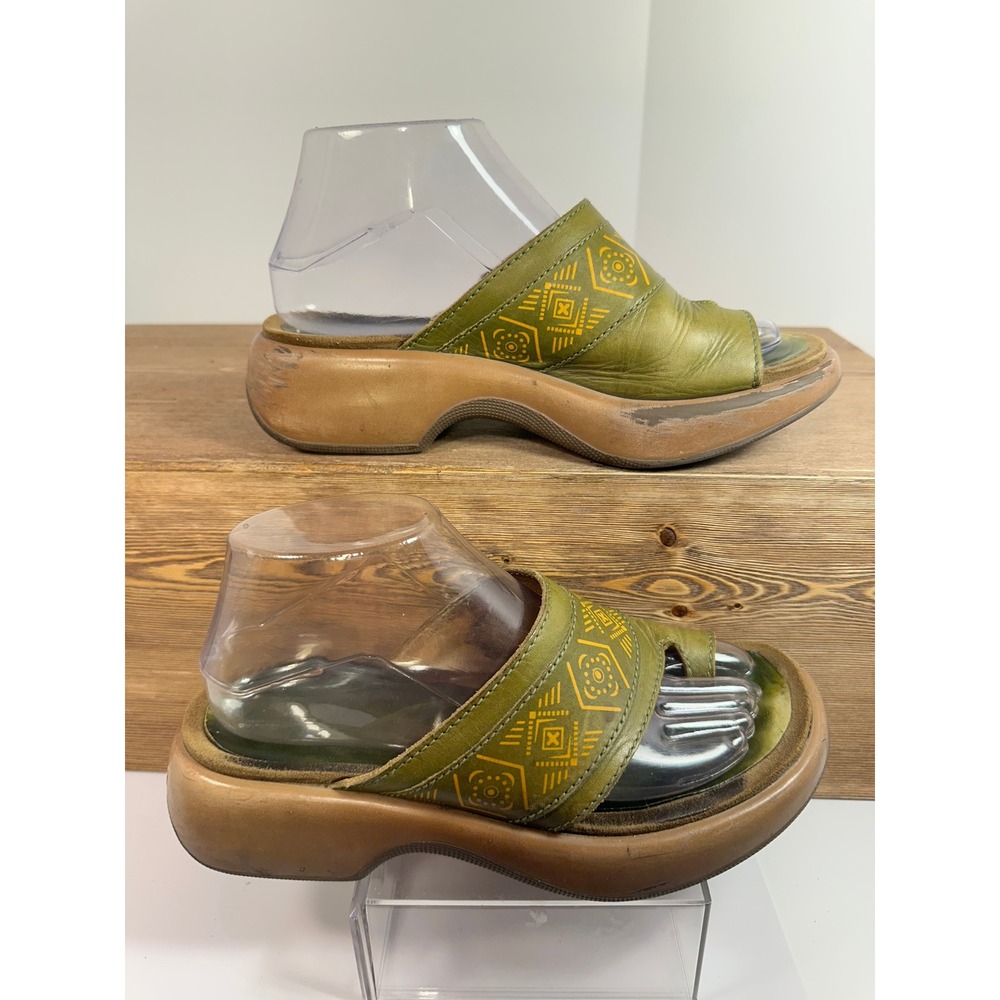 Dansko VTG Leather Comfort Slides Toe Loop Portugal Boho Y2K Rare 90s 38/ 7.5-8 - Picture 3 of 10